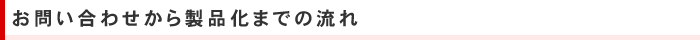 お問い合わせから製品化までの流れ